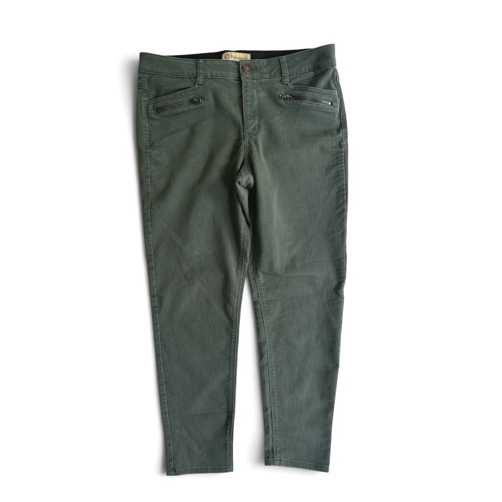 Democracy Ab Solution Dark Green Skinny Pants Size 14 B1590PEX2XX Zipper Detail